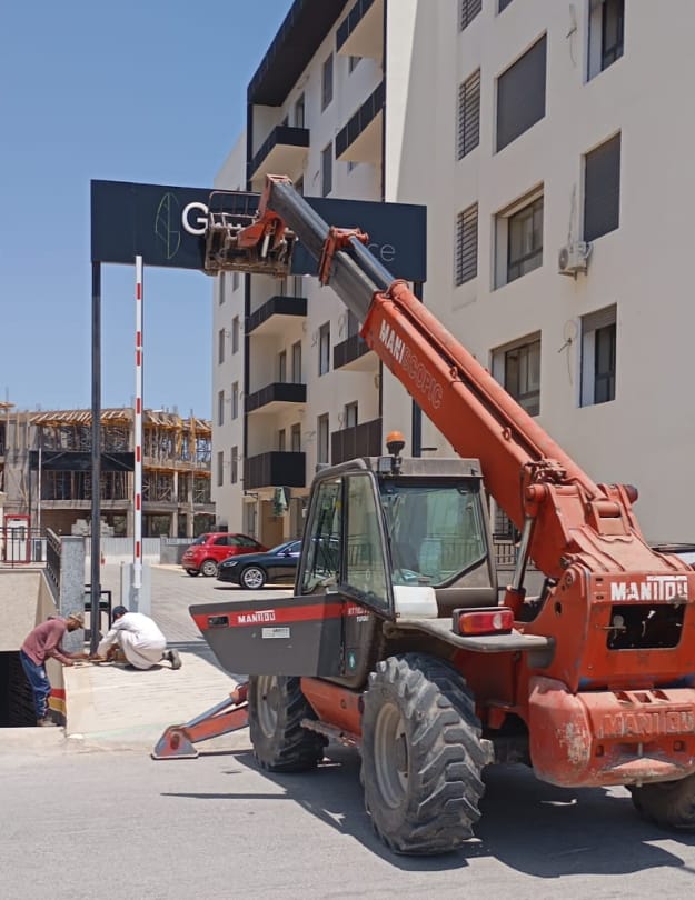 Installation extérieure sur chantier
